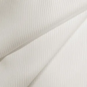 Detailed macro view of premium white ribbed fabric texture for women's bodysuits