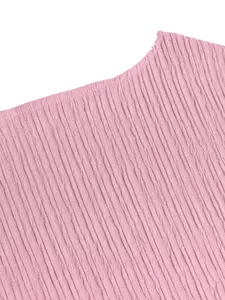 Detailed macro view of pink crinkled fabric texture for elegant vacation style set
