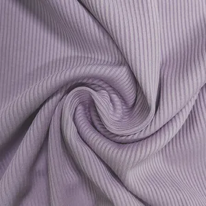Detailed macro shot of premium light purple ribbed fabric for sexy women's jumpsuits