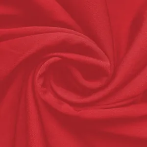Nahaufnahme der roten Strickstoffstruktur für eleganten ärmellosen Sommer-Jumpsuit