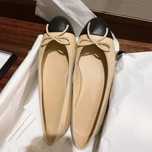 Bailarinas de Estilo Francés con Lazo Bicolor para Mujer Elegantes de Punta Redonda de Cuero PU Zapatos Planos Casuales de Oficina