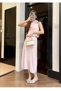 Eleganti ballerine a punta rosa con fiocco scintillante per matrimoni o tempo libero