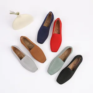 Comfortable casual knitted women's square toe loafers available in multiple vibrant colors