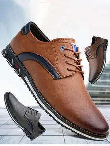 Chaussures décontractées en cuir léger pour hommes avec lacets en plusieurs coloris