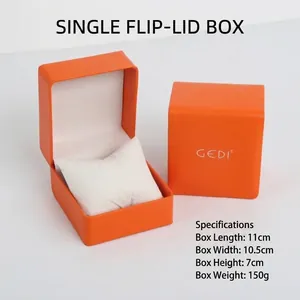 GEDI Watch Box Flip-top Single Storage Gift Case PU Leather Jewelry Packaging Box with Watch Repair Tools and Jewelry Set