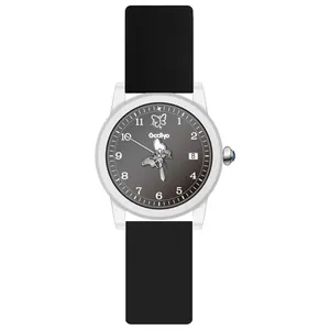Montre-bracelet Gccliyo minimaliste en silicone avec cadran papillon