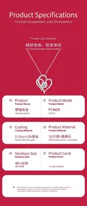 Detailed technical specifications for 1 carat moissanite heart pendant in S925 silver.