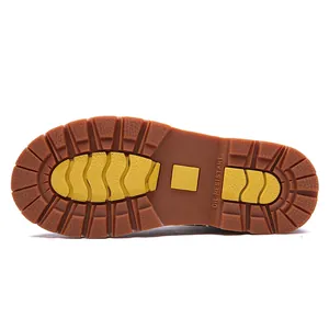 Detailed view of the durable oil-resistant rubber outsole for men's leather boots