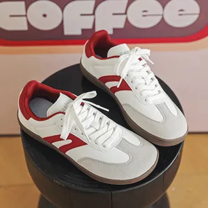 Wide-toe barefoot walking shoes with white and red accents for unisex training