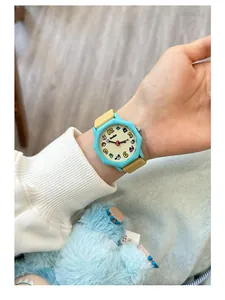 Detailed shot of GCCLIYO dopamine style student watch with colorful cartoon dial