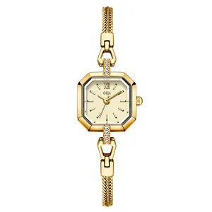 Elegant GEDI gold bracelet watch for women featuring octagon face and luxury crystal accents