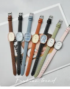 Elegantes relojes de cuarzo GEDI para mujer con esferas ovaladas y correas de cuero