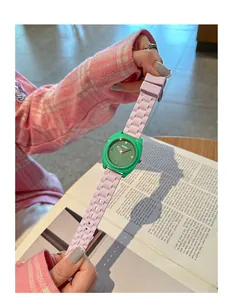 Vivace orologio sportivo da donna stile dopamina con quadrante verde e cinturino lavanda