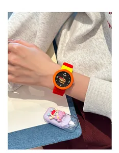 Close-up of GCCLIYO fashion silicone watch featuring a playful hamburger illustration