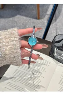 Elegante orologio al quarzo GUOU argento con quadrante alzavola su un libro