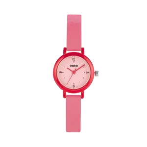 Elegant Gccliyo pink and red stylish small round quartz watch for women and students