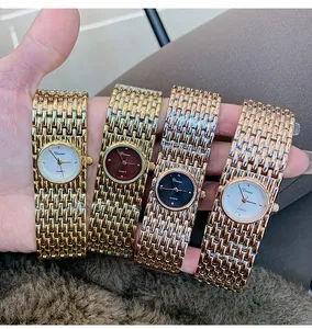 Close-up of four color variants of Dinimi fashion quartz bangle watches for women