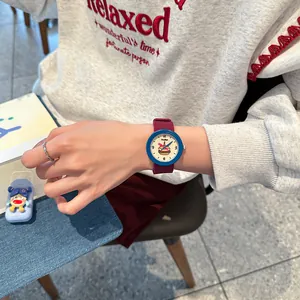 GCCLIYO stylish silicone watch for women featuring a cute burger illustration dial