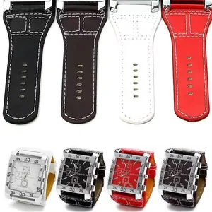 Detalle de relojes deportivos militares cuadrados WoMaGe en cuatro colores con correa
