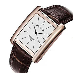 Orologio al Quarzo Quadrato Womage da Uomo Cinturino in Ecopelle Coccodrillo Orologio Analogico Regalo d'Affari