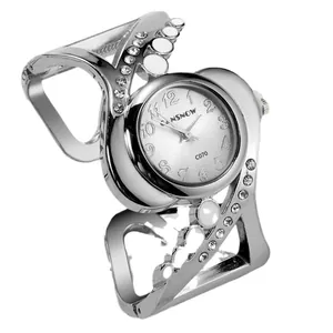 Elegante orologio a bracciale CANSNOW in argento con strass lucidi per la donna