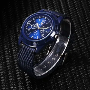 Men's Outdoor Military Sport Watch With Canvas Strap Alloy Quartz Wristwatch For Men Casual Sporty Fashion Jewelry
