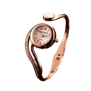 Elegante orologio a bracciale CANSNOW in oro rosa da donna con brillanti strass