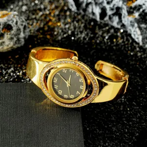 Elegante orologio a bracciale CANSNOW oro da donna con lunetta in cristallo