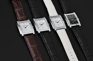 Orologi al quarzo quadrati classici WoMaGe da uomo con cinturini in pelle in diversi colori