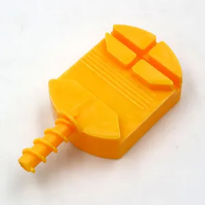 Detailed close-up view of a durable yellow plastic watch strap link remover tool