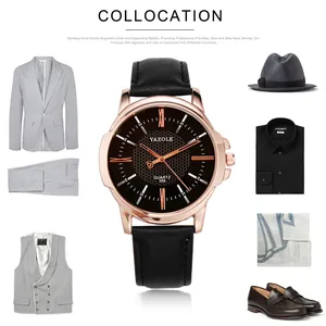 Reloj de cuarzo para hombre Yazole con elegante combinación de traje y accesorios