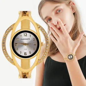 Orologio Bracciale Donna Strass Elegante Lega Acciaio Inossidabile Orologio da Polso Analogico al Quarzo da Donna
