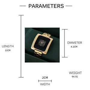 Dettagli su dimensioni e peso dell'orologio al quarzo quadrato CANSNOW vintage