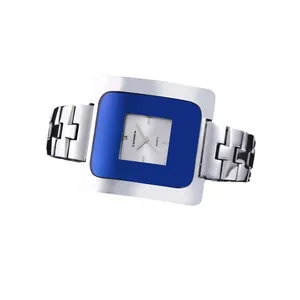 Elegante orologio al quarzo CANSNOW con quadrante quadrato, cinturino argento e blu