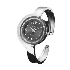 Orologio a bracciale CANSNOW donna argento forma a mezzaluna con castone di cristallo