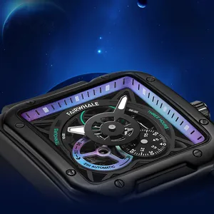 Mark Fairwhale geskeletteerd automatisch mechanisch herenhorloge met futuristisch ruimteontwerp