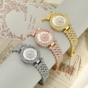 Fashion Women Full Diamond Butterfly Dial Quartz Watch Bling Rhinestone Small Dial Elegant Zinc Alloy Wristwatch Lady Gift