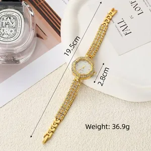 Size specifications for the elegant gold flower rhinestone women's quartz watch