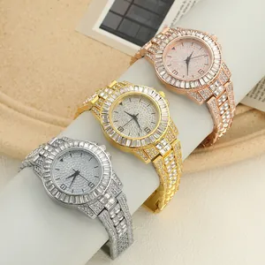 Women's Fashion Full Rhinestone Quartz Watch Luxury Starry Night Big Dial Alloy Steel Strap Wristwatch For Daily Party Jewelry