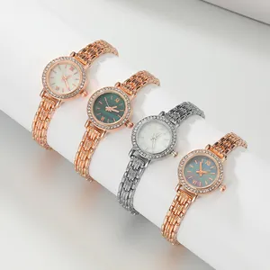 Variety of elegant women's bracelet watches with rhinestone bezels in rose gold and silver