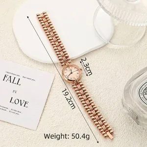 Detailed view showing dimensions and 50.4g weight of the rose gold vintage chain watch