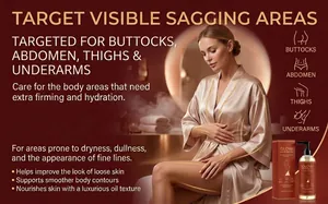 Huile corporelle tonifiante pour fesses et abdomen avec texture raffermissante de luxe.
