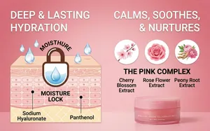 Pink caffeine collagen eye patches with botanical extracts for deep skin hydration