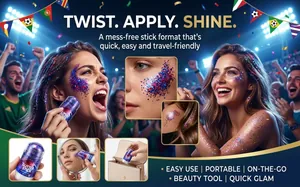 Detaillierte Ansicht der Anwendung des tragbaren Glitzerstifts für Gesicht und Haar