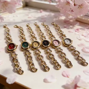 Élégante sélection de montres à quartz ovales pour femmes avec bracelets à maillons