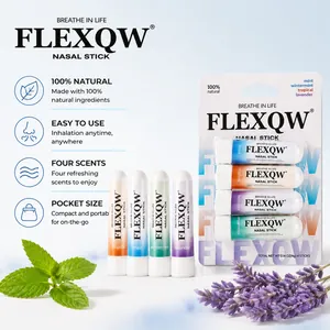 Professional FLEXQW 4-pack natural nasal stick set with four refreshing scents