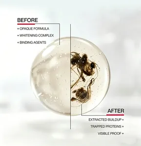 Détail de l'efficacité du bain de bouche montrant les résultats de l'extraction des protéines