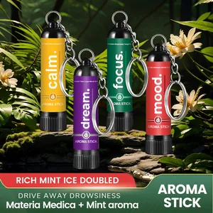 Draagbare Nasale Inhalator Aroma Stick Met Sleutelhanger Verfrissende Pepermunt Verlicht Slaperigheid Voor Reizen Werk Studie Dagelijks Gebruik