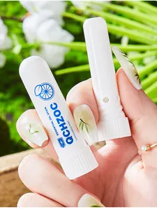 Refreshing lemongrass mint nasal inhaler stick for mental alertness and focus.