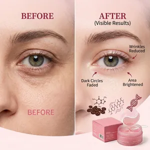 Professional caffeine collagen eye mask for dark circles and wrinkles before after comparison